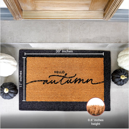 Hello Autumn Natural Coir Doormat