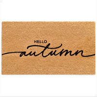 Hello Autumn Natural Coir Doormat detail view | thoughtfully crafted to welcome you home.