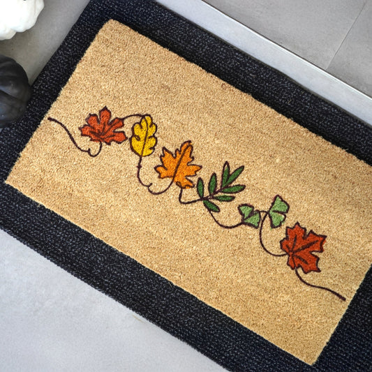 Autumn Whispers Natural Coir Doormat