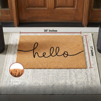 Hello, Friend Natural Coir Doormat - 17x30