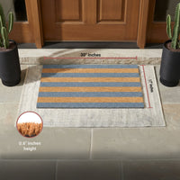 Coastal Lines Natural Coir Doormat - 17x30