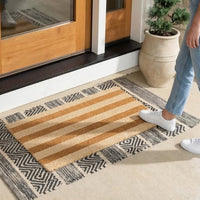Honey Lines Natural Coir Doormat - 17x30