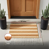 Honey Lines Natural Coir Doormat - 17x30