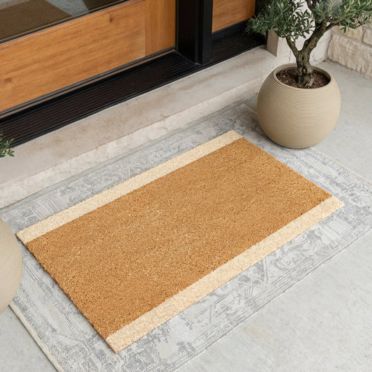 Borderline Clean Natural Coir Doormat - 17x30