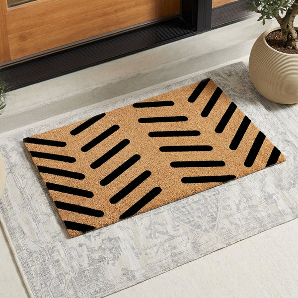 The Angle Set Natural Coir Doormat - 17x30