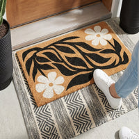 Botanical Wave Natural Coir Doormat - 17x30
