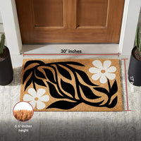 Botanical Wave Natural Coir Doormat - 17x30