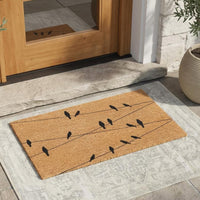 Flock on the Line Natural Coir Doormat - 17x30