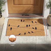 Flock on the Line Natural Coir Doormat - 17x30