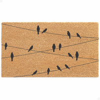 Flock on the Line Natural Coir Doormat - 17x30