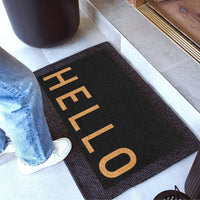 Simply Hello - Black Natural Coir Doormat - 17x30