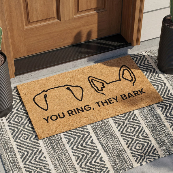 Dogs on Guard Natural Coir Doormat - 17x30