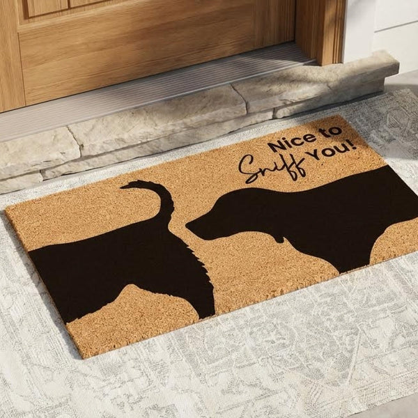 Sniff & Greet Natural Coir Doormat - 17x30