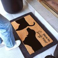 Sniff & Greet Natural Coir Doormat - 17x30