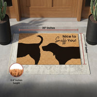 Sniff & Greet Natural Coir Doormat - 17x30