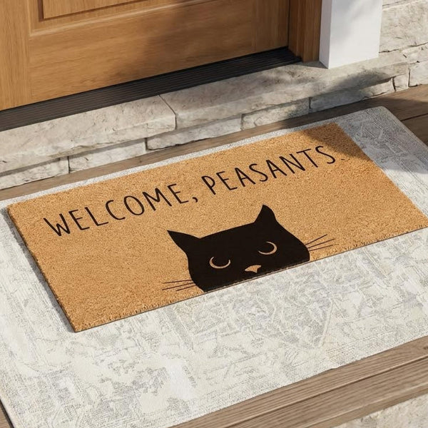 Welcome, Peasants Natural Coir Doormat - 17x30