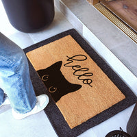 Peekaboo Cat Natural Coir Doormat - 17x30