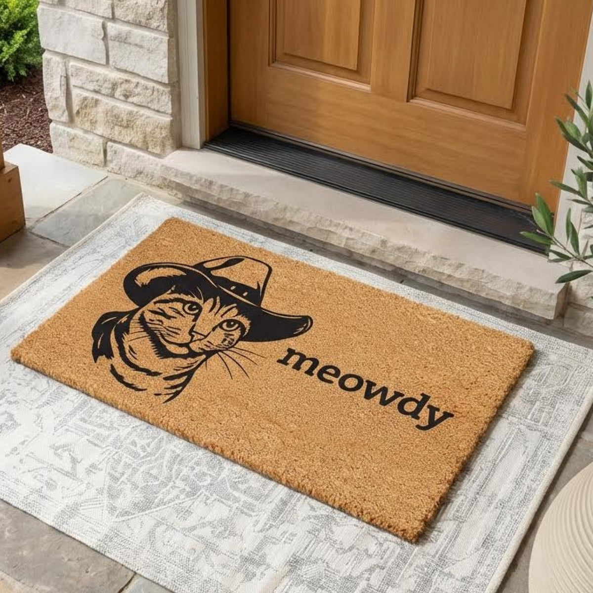 meowdy Natural Coir Doormat - 17x30