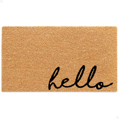 Meet and Greet Natural Coir Doormat - 17x30