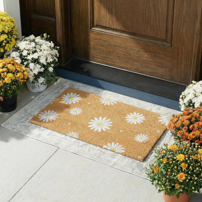 Daisy Day Natural Coir Doormat - 17x30