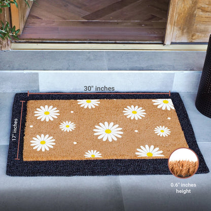 Daisy Day Natural Coir Doormat - 17x30