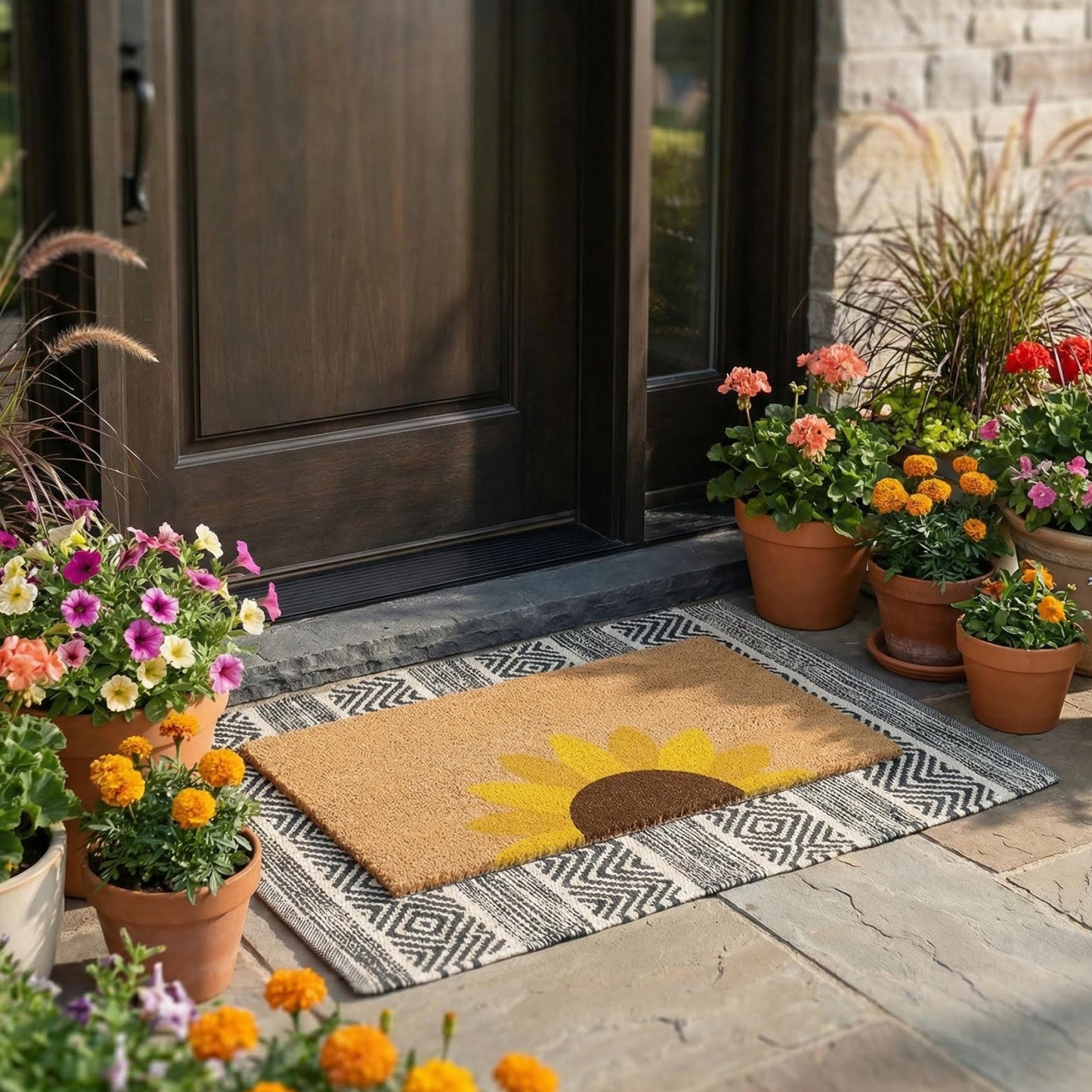 Golden Glow Natural Coir Doormat - 17x30