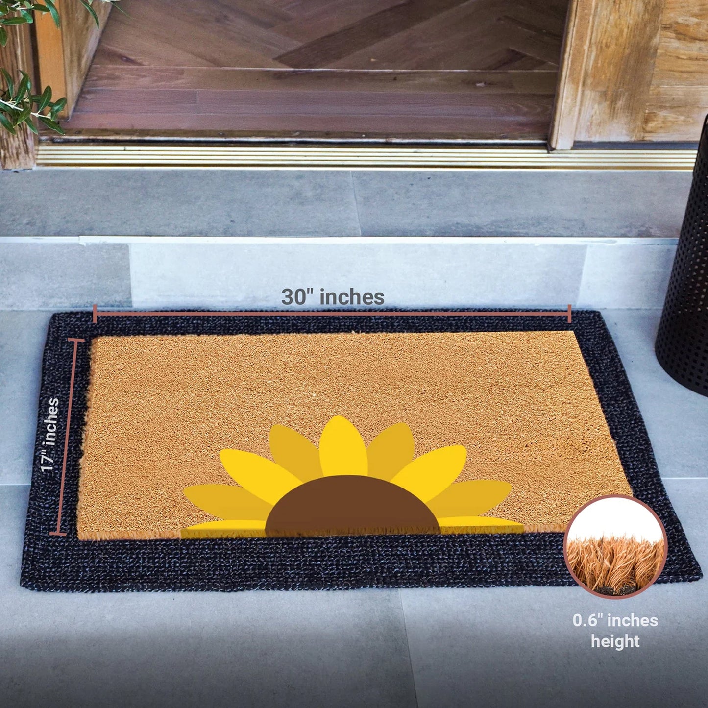 Golden Glow Natural Coir Doormat - 17x30