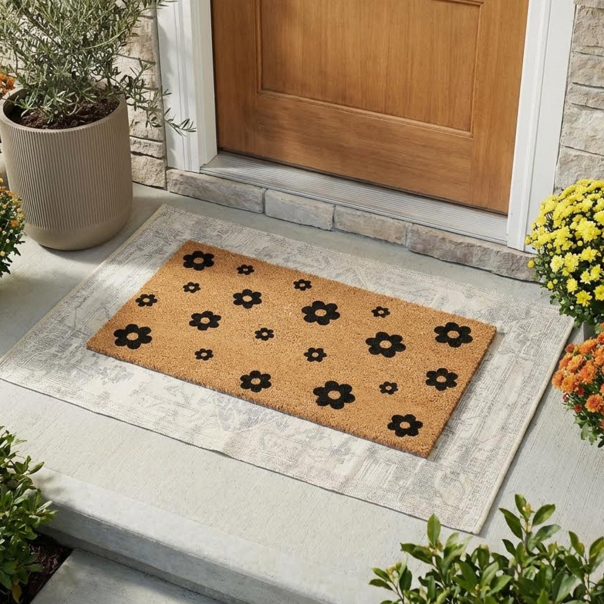 Ebonflower Natural Coir Doormat - 17x30