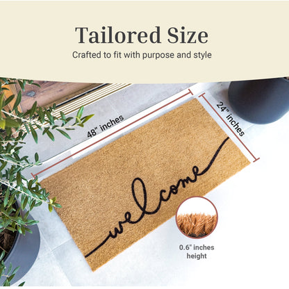Warm Greeting Natural Coir Doormat - 24x48