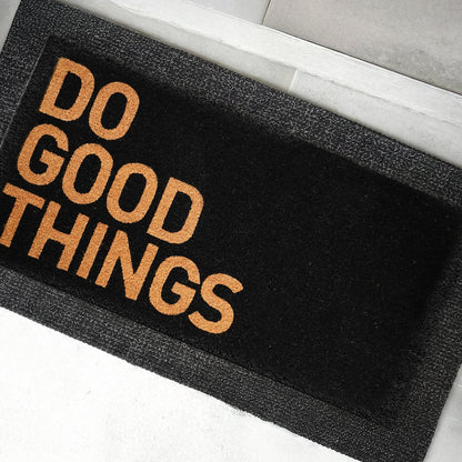 Do Good Things - Black Natural Coir Doormat - 24x48