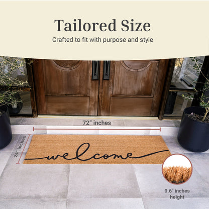 Warm Greeting Natural Coir Doormat - 24x72