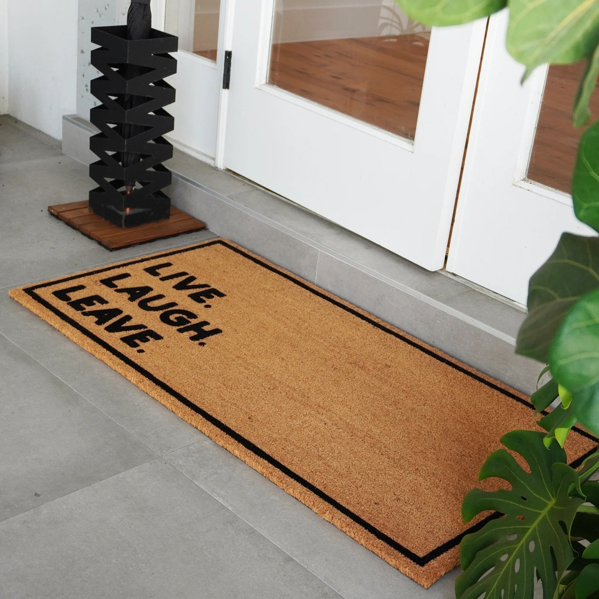 Live Laugh Leave Natural Coir Doormat - 24x48