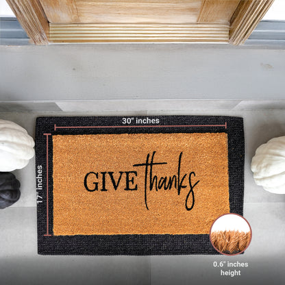 Give Thanks Natural Coir Doormat