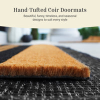 Welcome w/ Border Natural Coir Doormat - 17x30
