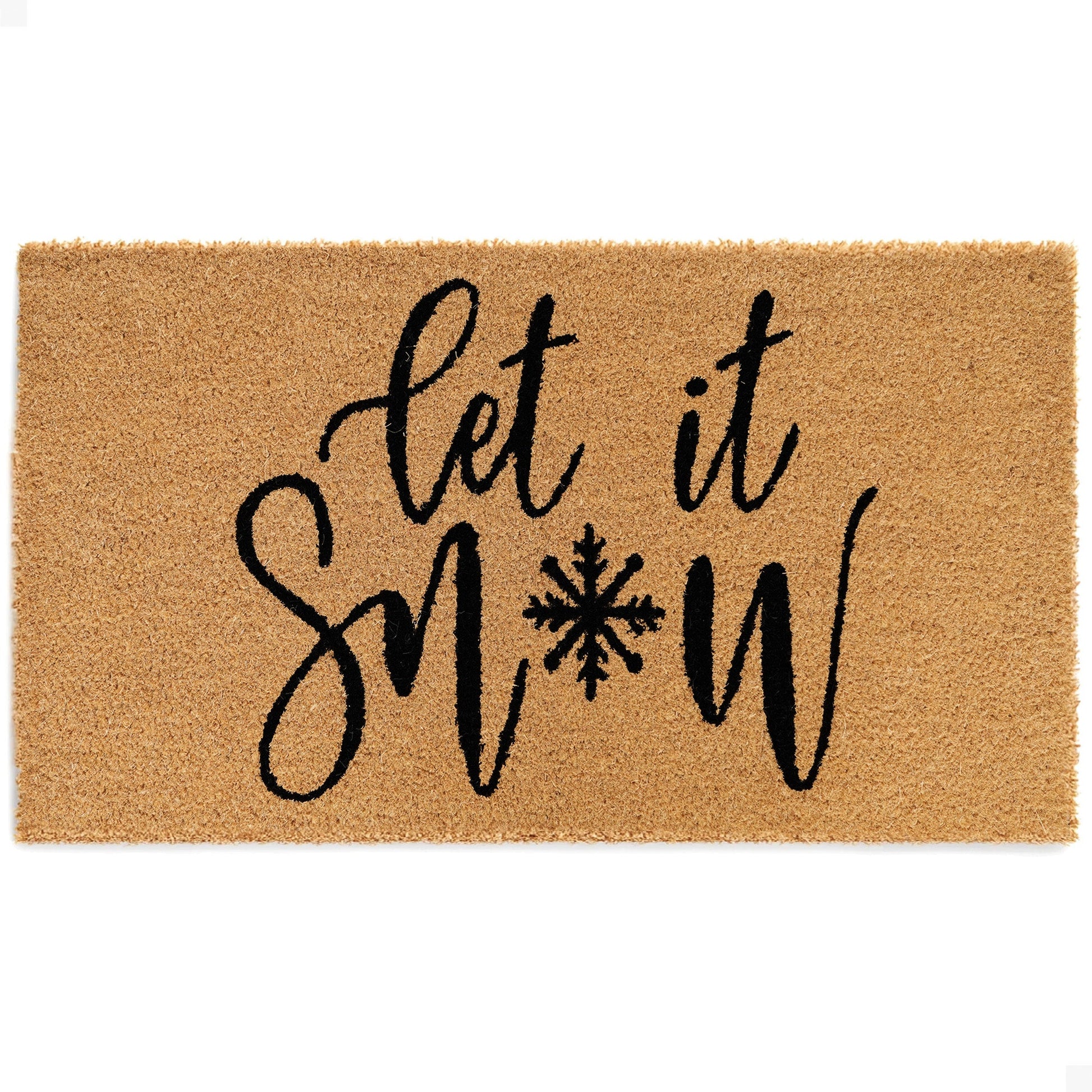 Let it Snow Natural Coir Doormat
