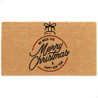 Christmas w/ Decoration Natural Coir Doormat