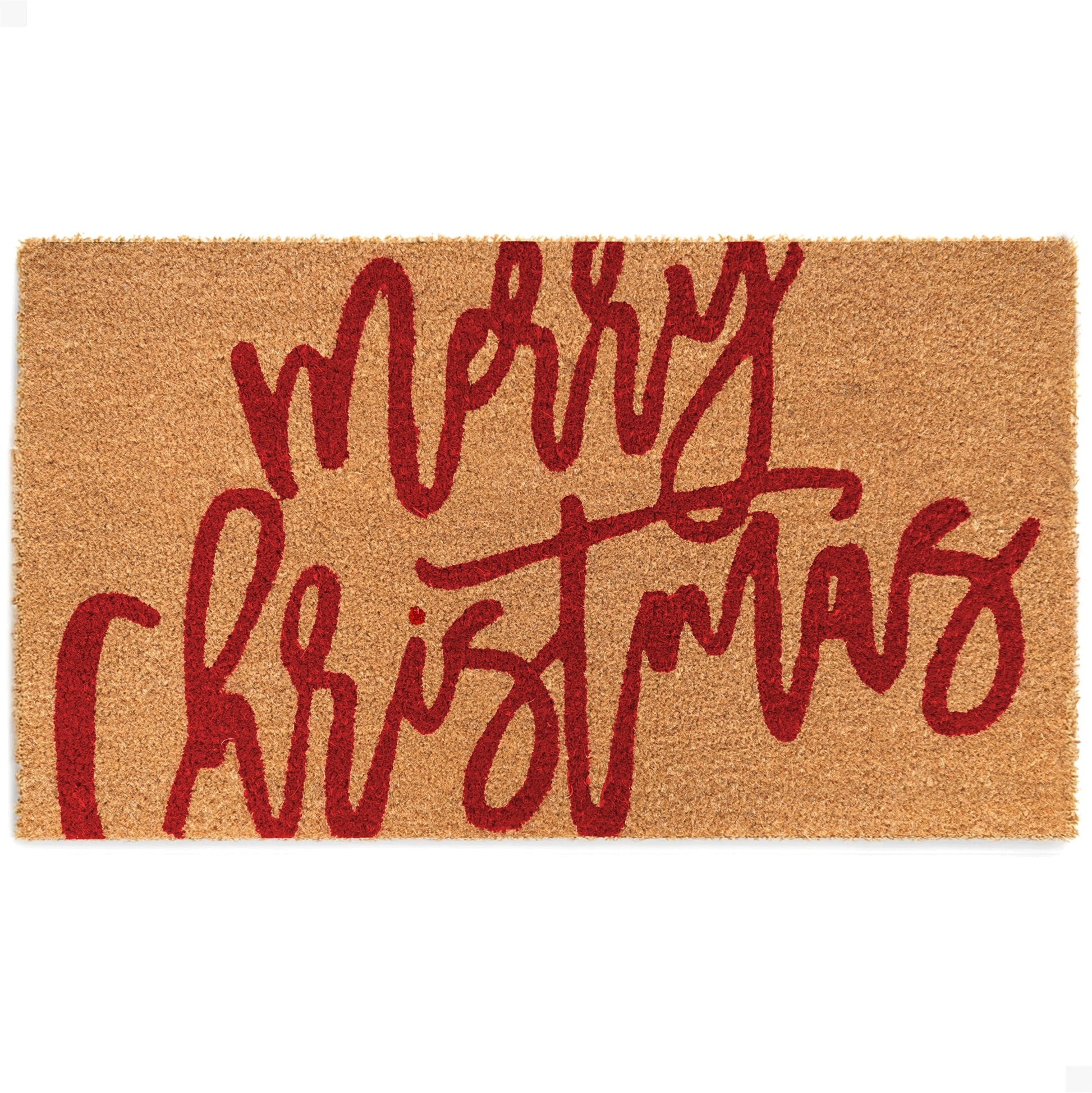 Tangled in Red Natural Coir Doormat