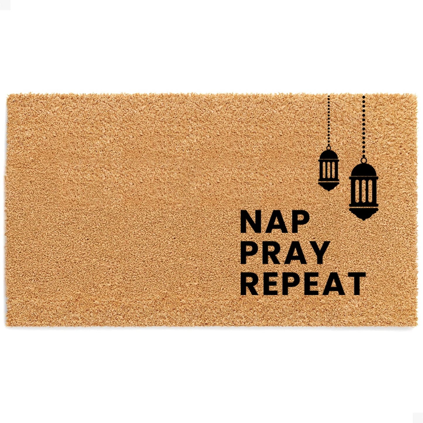 Nap, Pray, Repeat Natural Coir Doormat - 17x30
