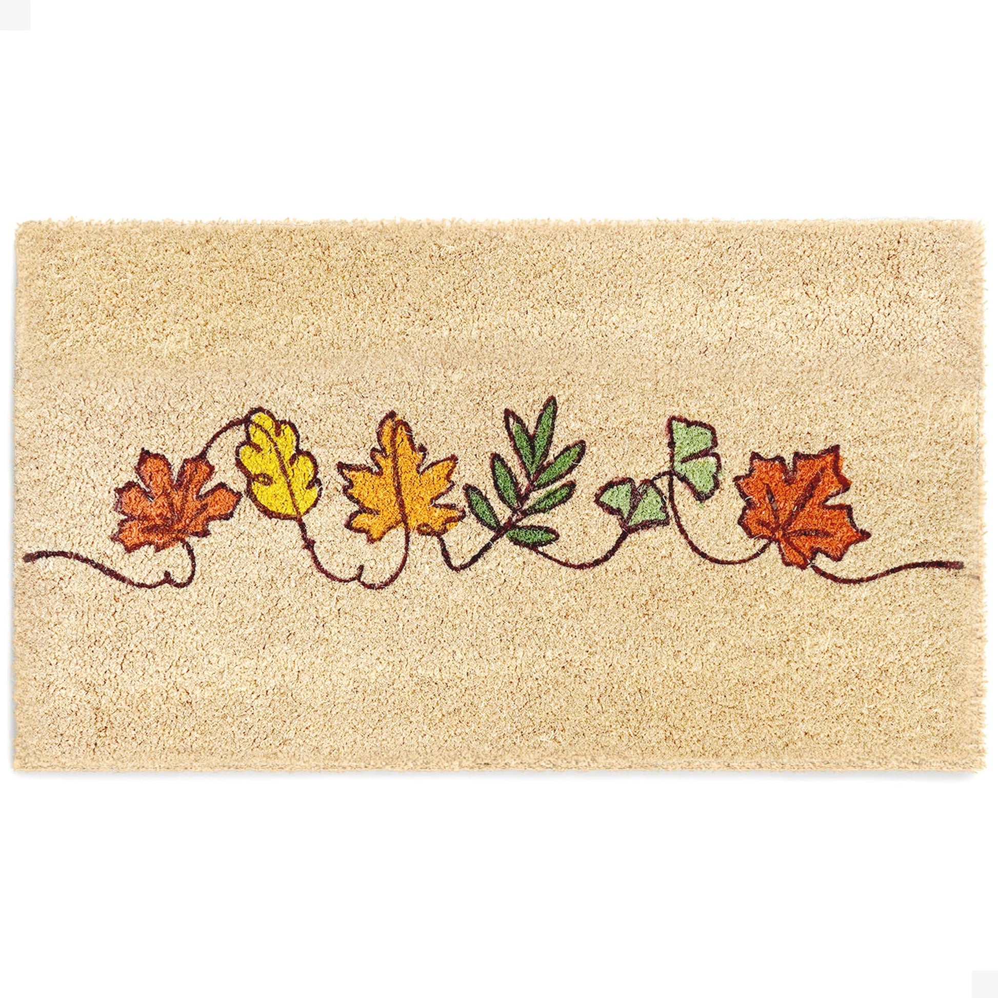 Autumn Whispers Natural Coir Doormat