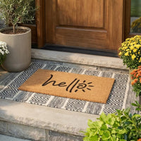 Sunny Hello Natural Coir Doormat - 17x30