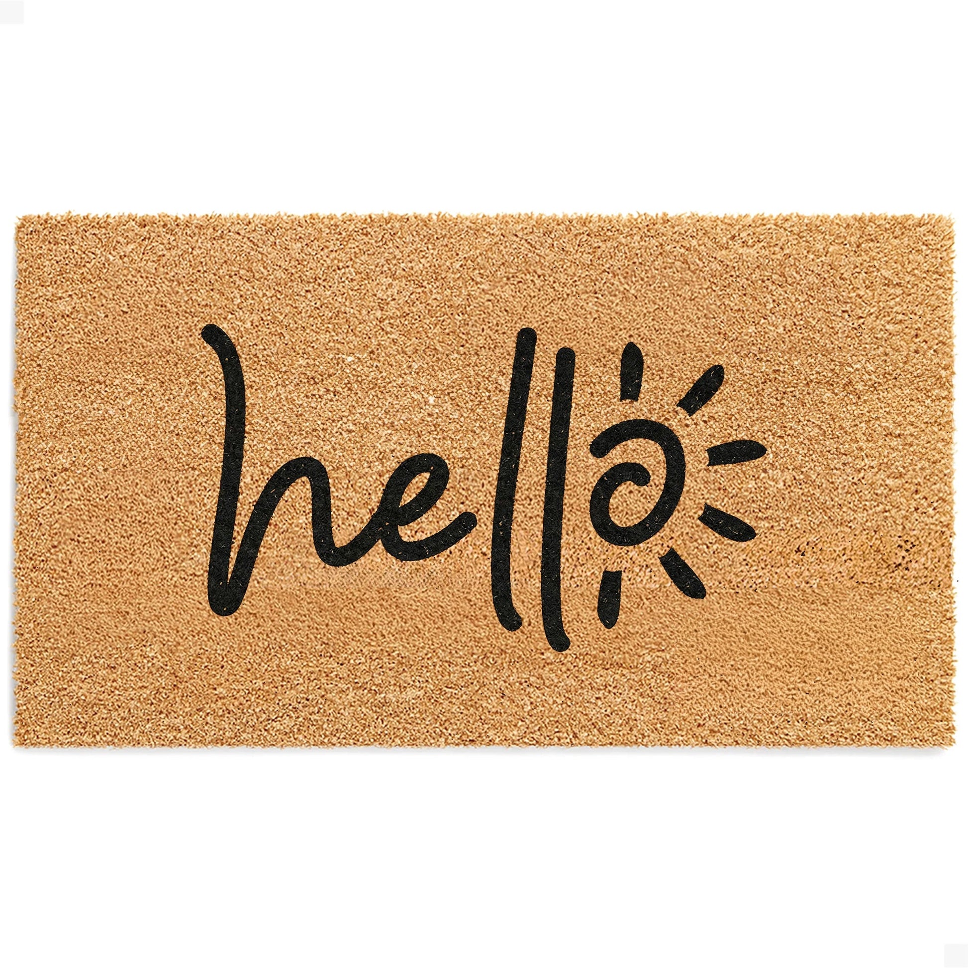 Sunny Hello Natural Coir Doormat - 17x30