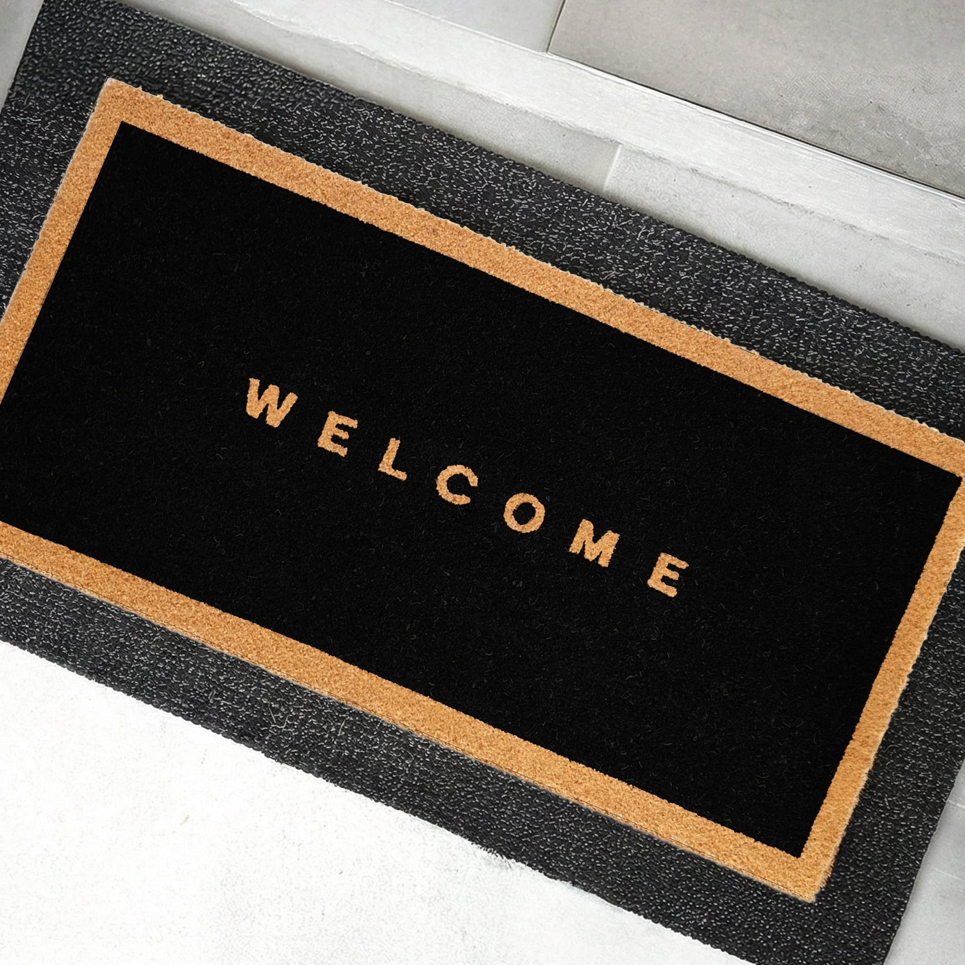 Welcome Canvas Natural Coir Doormat - 24x48