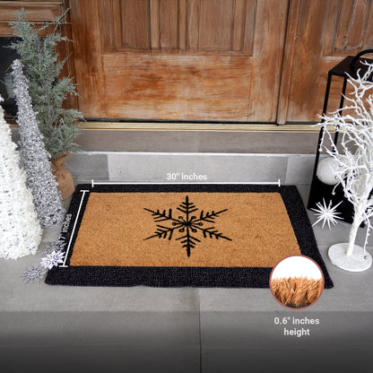Snowflake Natural Coir Doormat