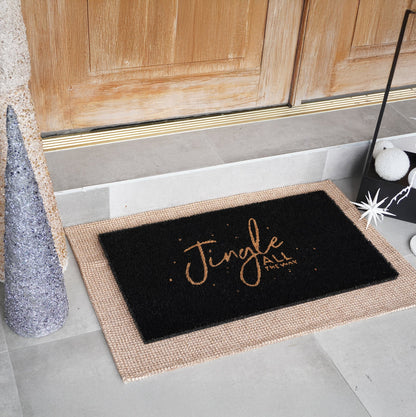 Midnight Jingle Natural Coir Doormat