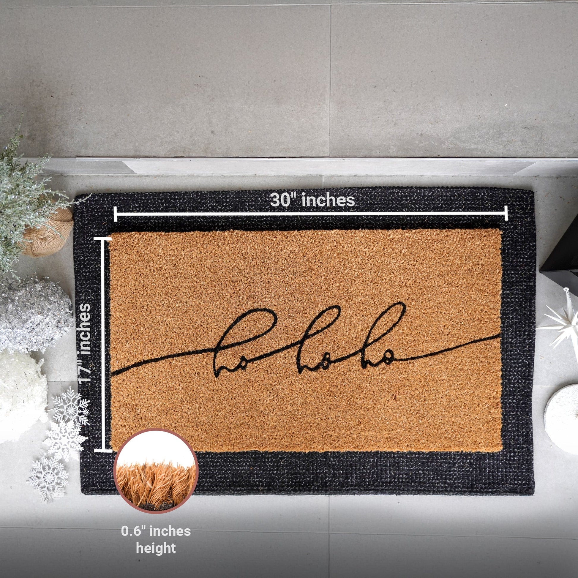 Festive Echo Natural Coir Doormat