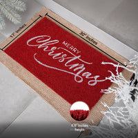 Red Christmas Natural Coir Doormat