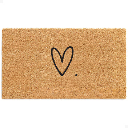 Sweet Heart Natural Coir Doormat - 17x30