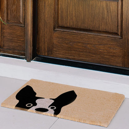 French Bulldog Natural Coir Doormat