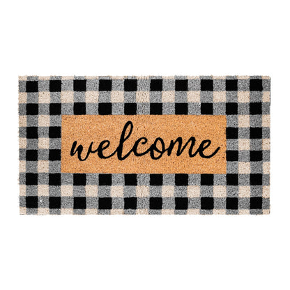 Buffalo Check Welcome Natural Coir Doormat