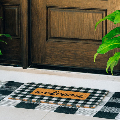 Buffalo Check Welcome Natural Coir Doormat